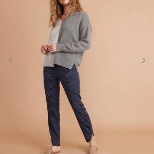 Marine Layer Allison pants in black/blue stripe
